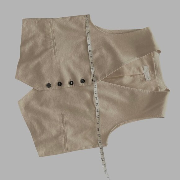 LINEN TAILORED VEST Size XL Beige from Zara Spain. Like NEW - Picture 8 of 10